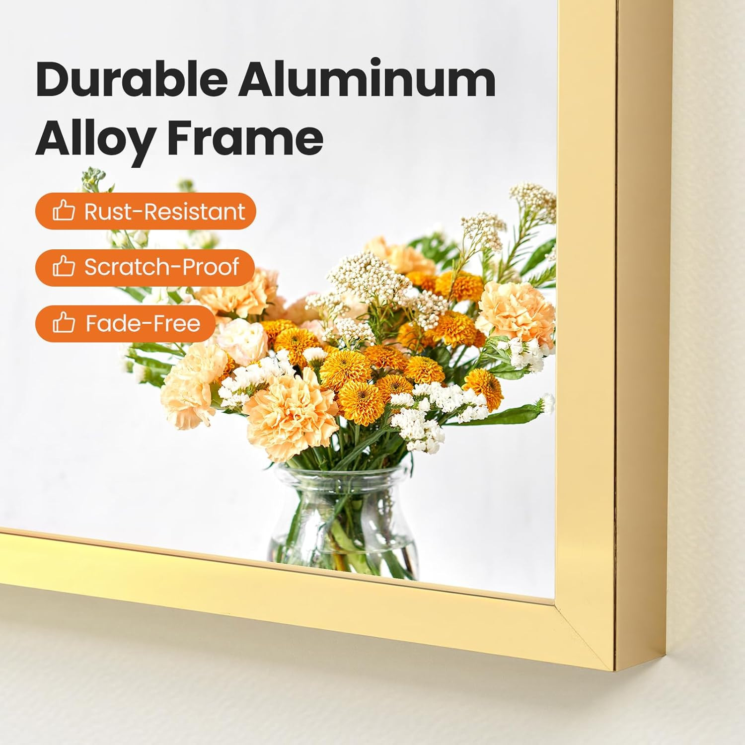26.5″X38″ Arched Gold Bathroom Vanity Mirror for over Sink, Wall Decor Mirror fo