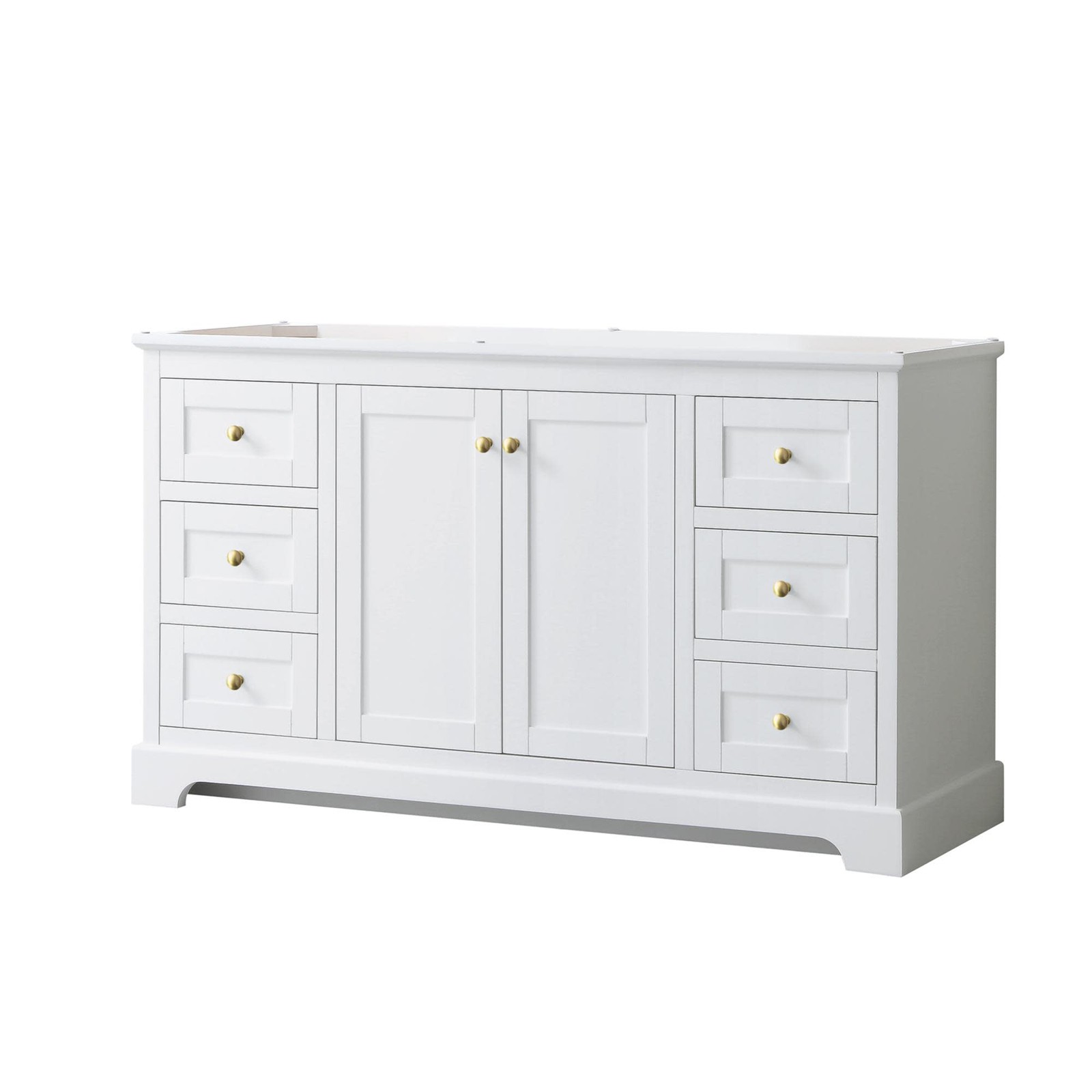 Wyndham Collection WCV232360SCXSXXMXX Avery 60″ Single – White / Brushed Gold