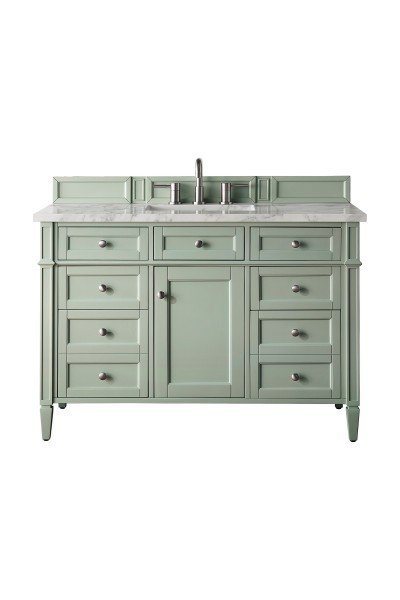 48″ James Martin Brittany 650-V48-SGR-3CAR Vanity Cabinet 3CM Carrara Marble Top