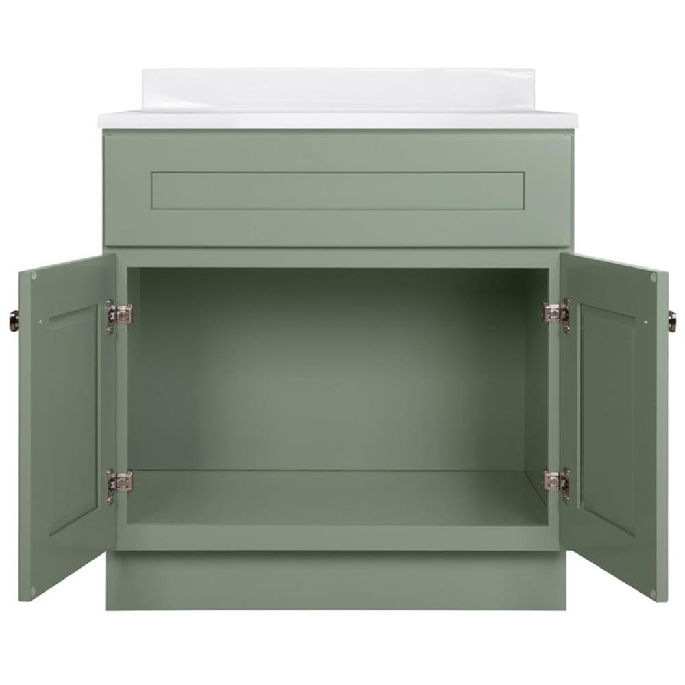 Bowery Hill 31-Inch Bath Vanity – Evergreen Fog Base and Single Hole Top
