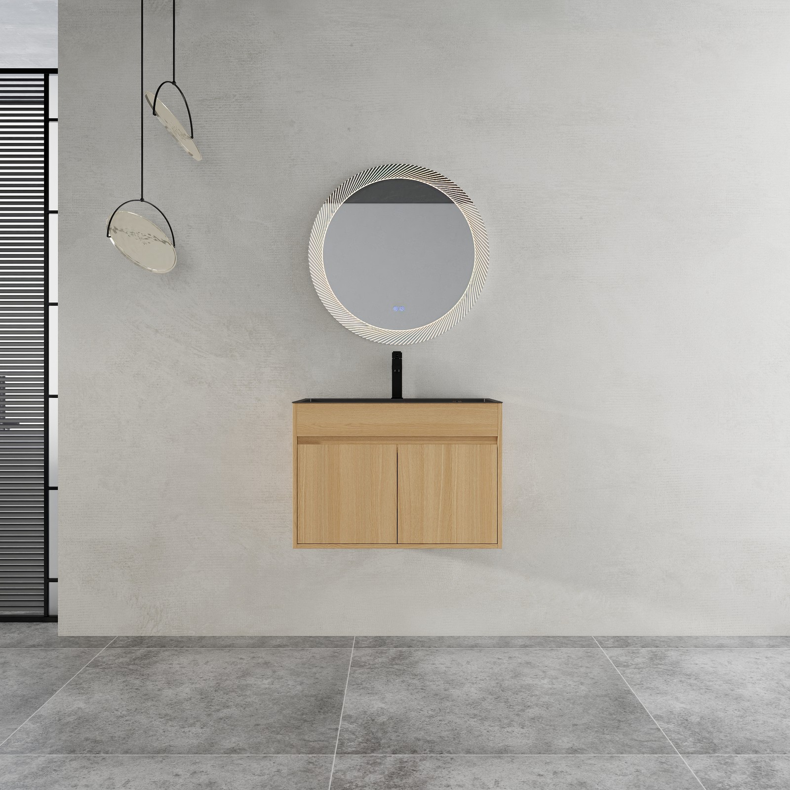 28″ Plywood Wall Mounted Bathroom Vanity Laundry Cabinet W/ Stainless Steel Sink