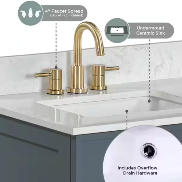 Glacier Bay Marcote 30″ Single-Sink Freestanding Vanity – Base Only