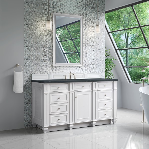 60″ James Martin Bristol 157-V60S-BW-3CSP Vanity Cabinet Charcoal Soapstone Top