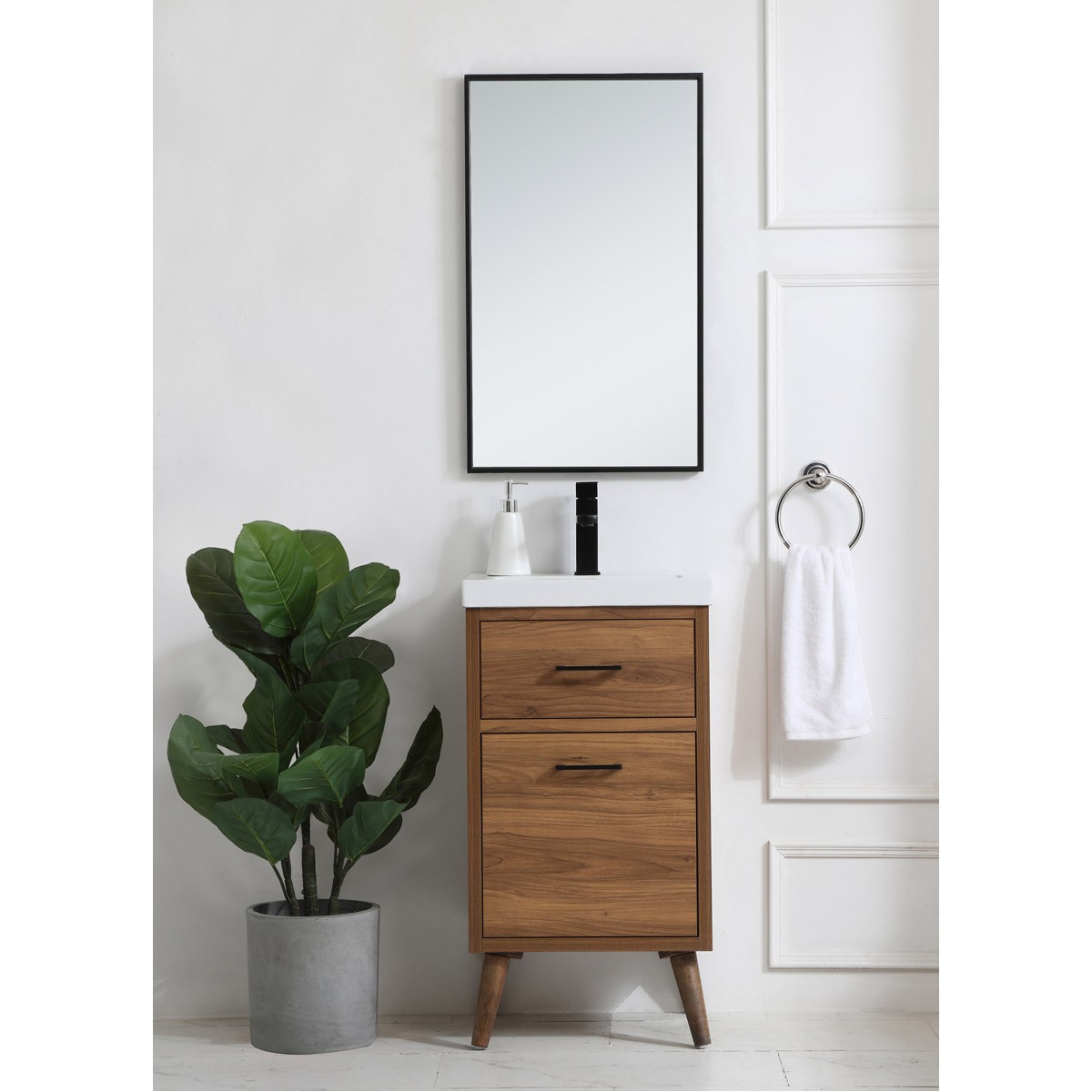 Elegant Lighting VF41018WB Boise Vanity Walnut Brown and Black