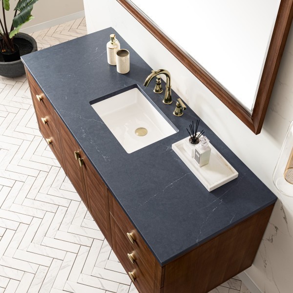 60″ James Martin Amberly 670-V60S-WLT-3CSP Vanity Cabinet Charcoal Soapstone Top