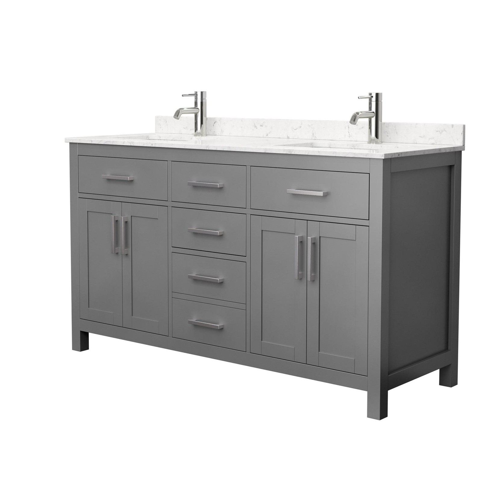 Wyndham Collection WCG242460DCCUNSMXX Beckett 60″ – Dark Gray / Carrara Cultured
