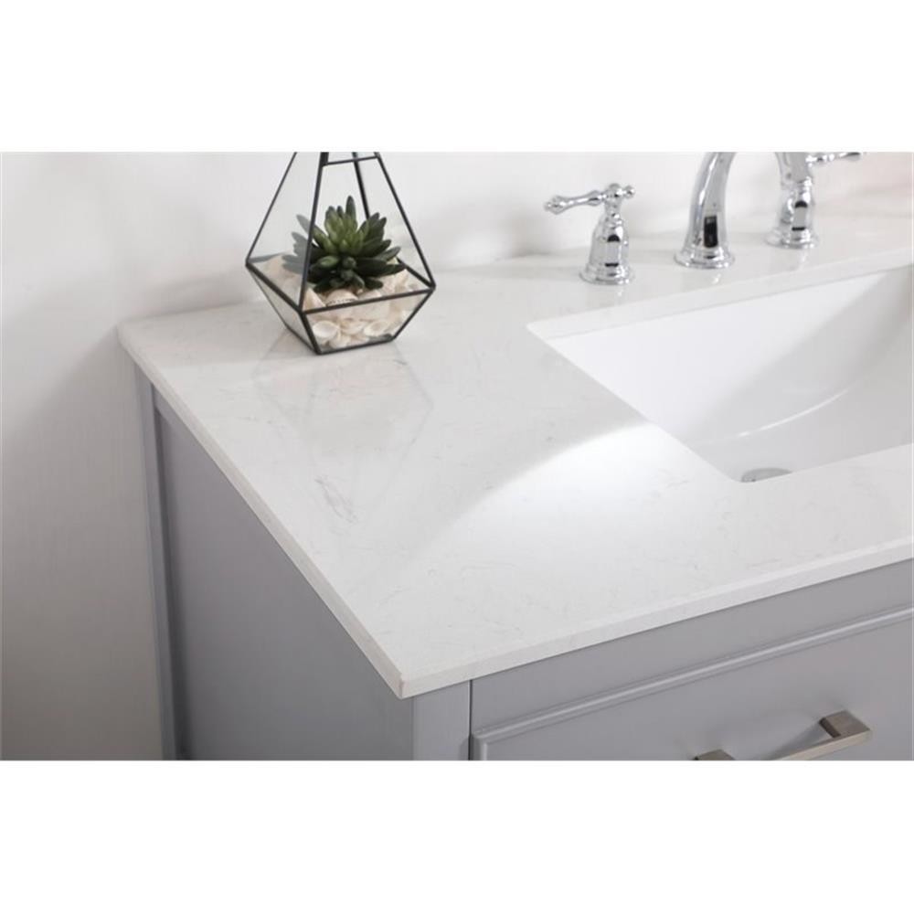 Elegant Decor Sinclaire 42″ Aluminum Alloy & MDF Single Bathroom Vanity in Gray