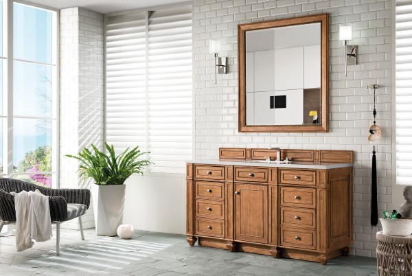 60in James Martin Bristol 157-V60S-SBR-3WZ White Zeus Silestone Single Vanity