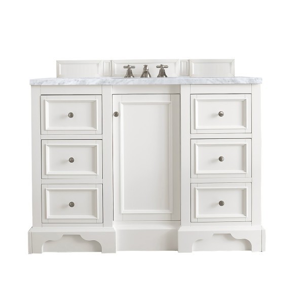 48″ James Martin De Soto 825-V48-BW-3CAR Vanity Cabinet Carrara Marble Top
