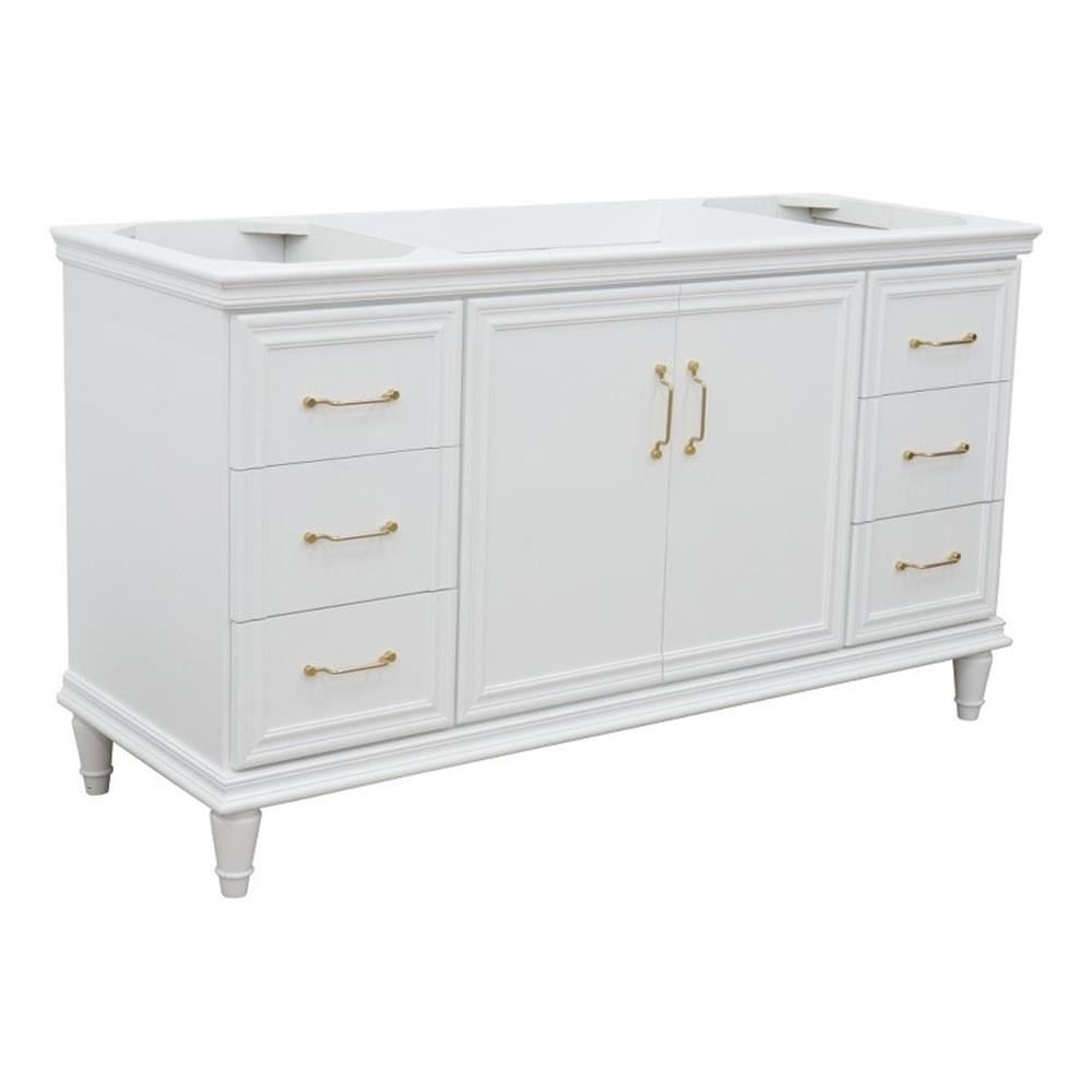 60 in. Single Wooden Vanity White Finish Cabinet Only