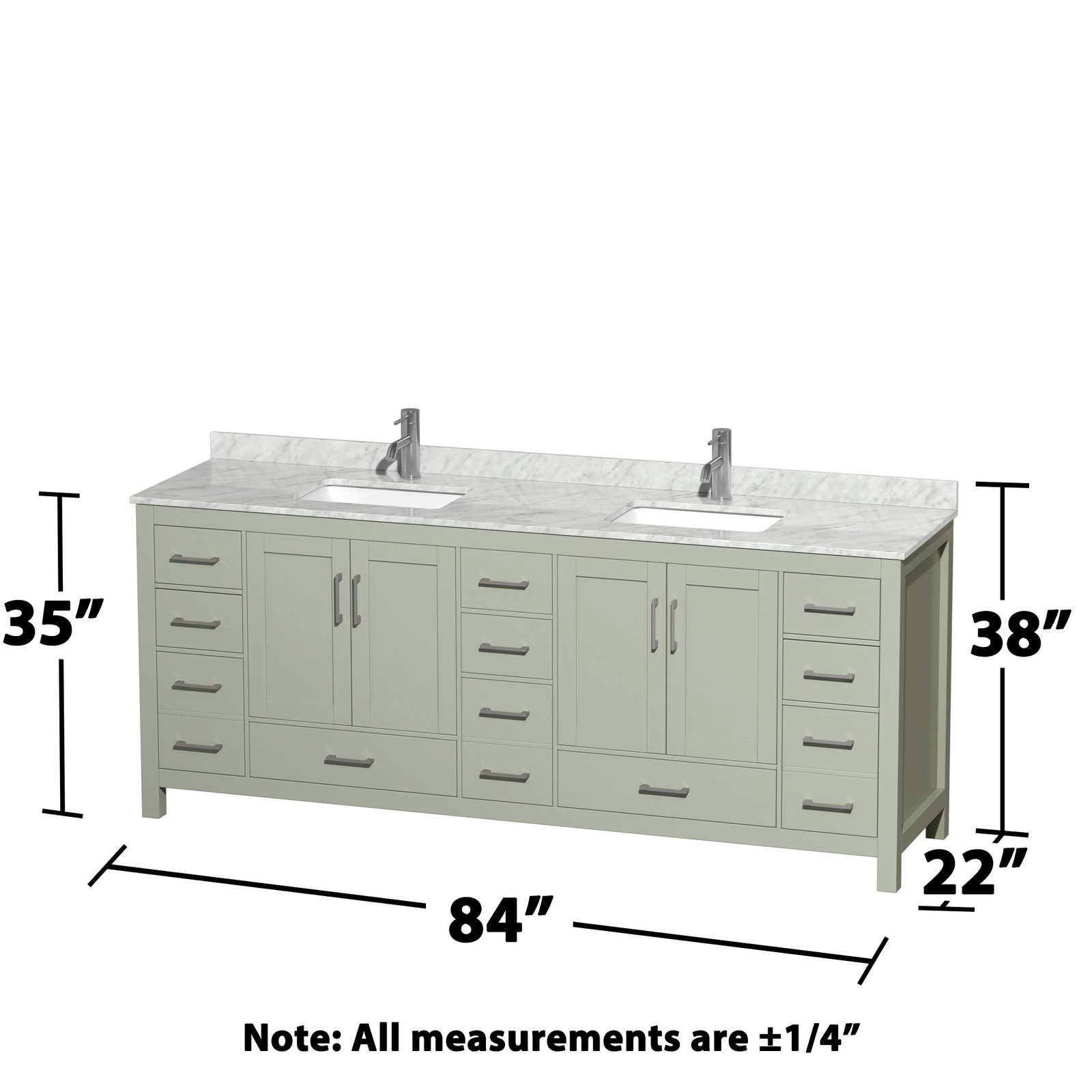 Wyndham Collection WCS141484DUNSMXX Sheffield 84″ – Light Green / Brushed Nickel