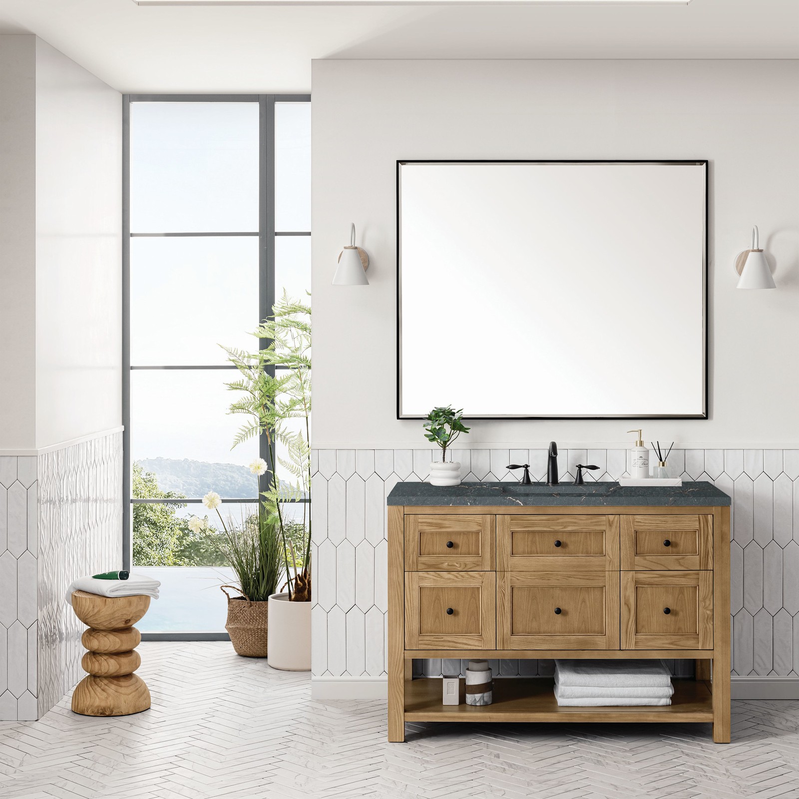 James Martin Vanities 330-V48-FPBL Breckenridge 48″ – Light Natural Oak