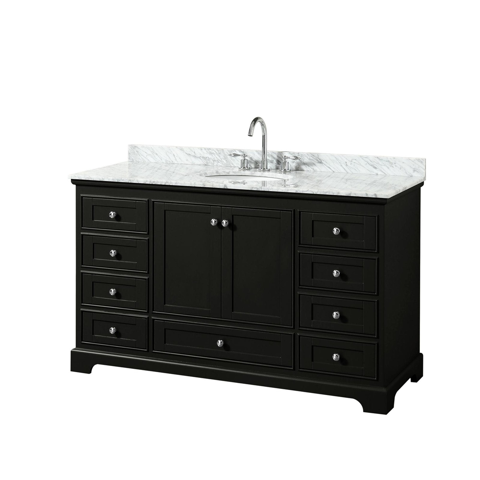 Wyndham Collection WCS202060SCMUNOMXX Deborah 60″ – White / White Carrara Marble