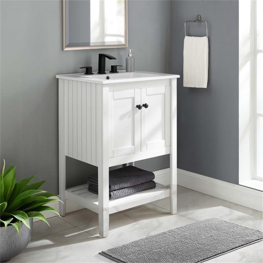 Modway Prestige 24″ Modern Wooden Bathroom Vanity in White Finish