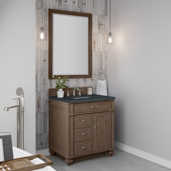 30″ James Martin Bristol 157-V30-WW-3CSP Vanity Cabinet Charcoal Soapstone Top