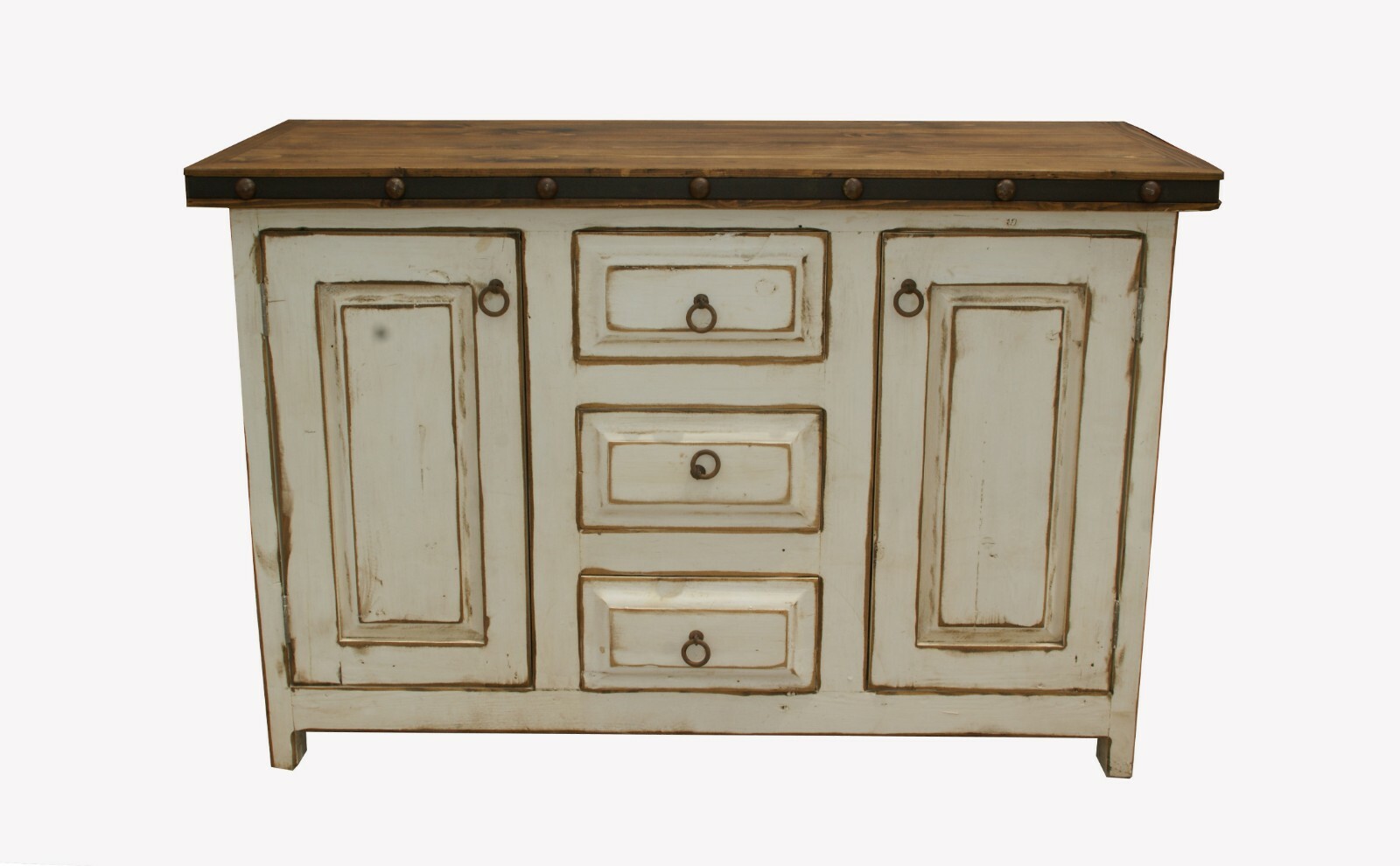 Alamo Rustic Bathroom Vanity White Wash 48″ inch