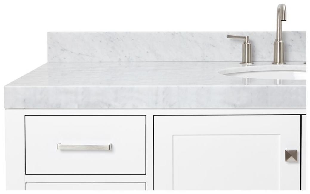 Ariel A060SCW5OVO Cambridge 60″ – Grey / Italian Carrara Marble Top / Brushed