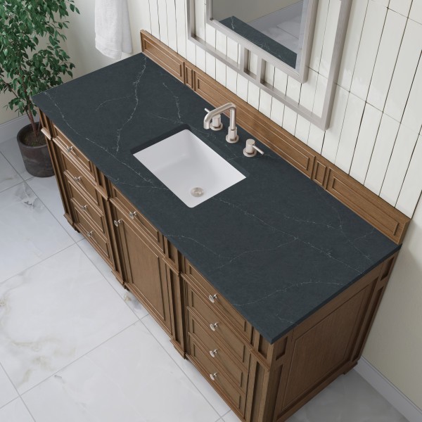 60″ James Martin Bristol 157-V60S-SBR-3CSP Vanity Cabinet Charcoal Soapstone Top