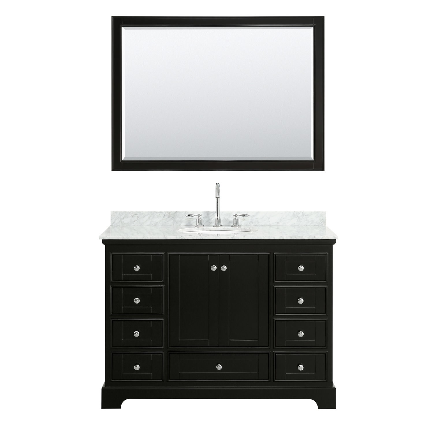 Wyndham Collection WCS202048SCMUNOM46 Deborah 48″ – Dark Gray / White Carrara