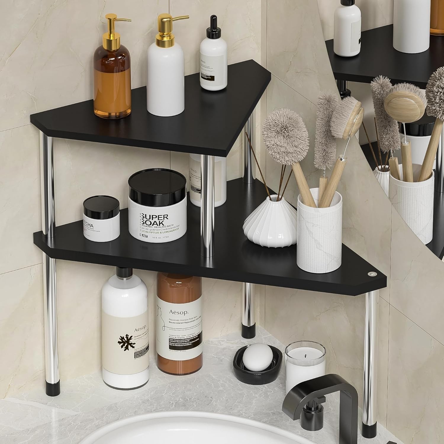 Bathroom Counter Organizer Over Sink for Toiletries, Makeup, Kitchen Countert…