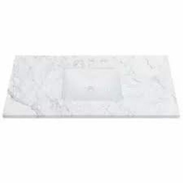 Brand New Virtu USA Caroline 48 Inch Vanity, Cashmere Grey w/Carrera Marble Top