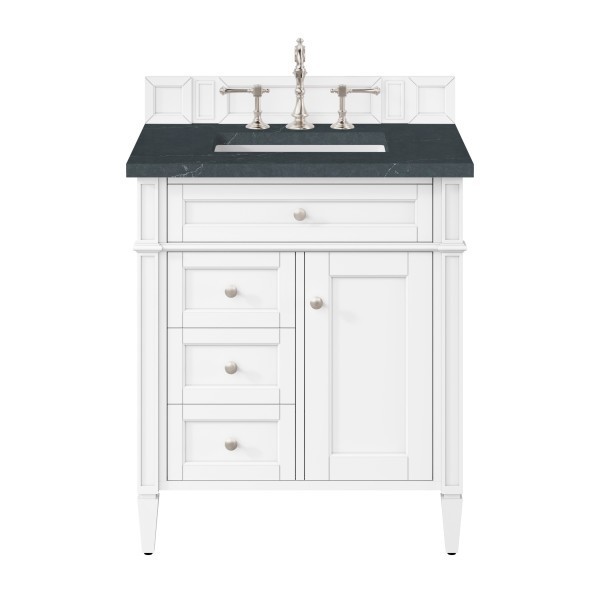30″ James Martin Brittany 655-V30-BW-3CSP Vanity Cabinet Charcoal Soapstone Top