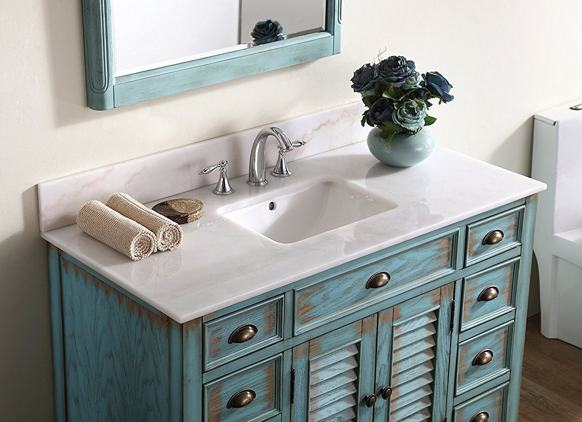 46 inch Rustic Style Bathroom Vanity Abbeville with Backsplash CF-28885BU-BS