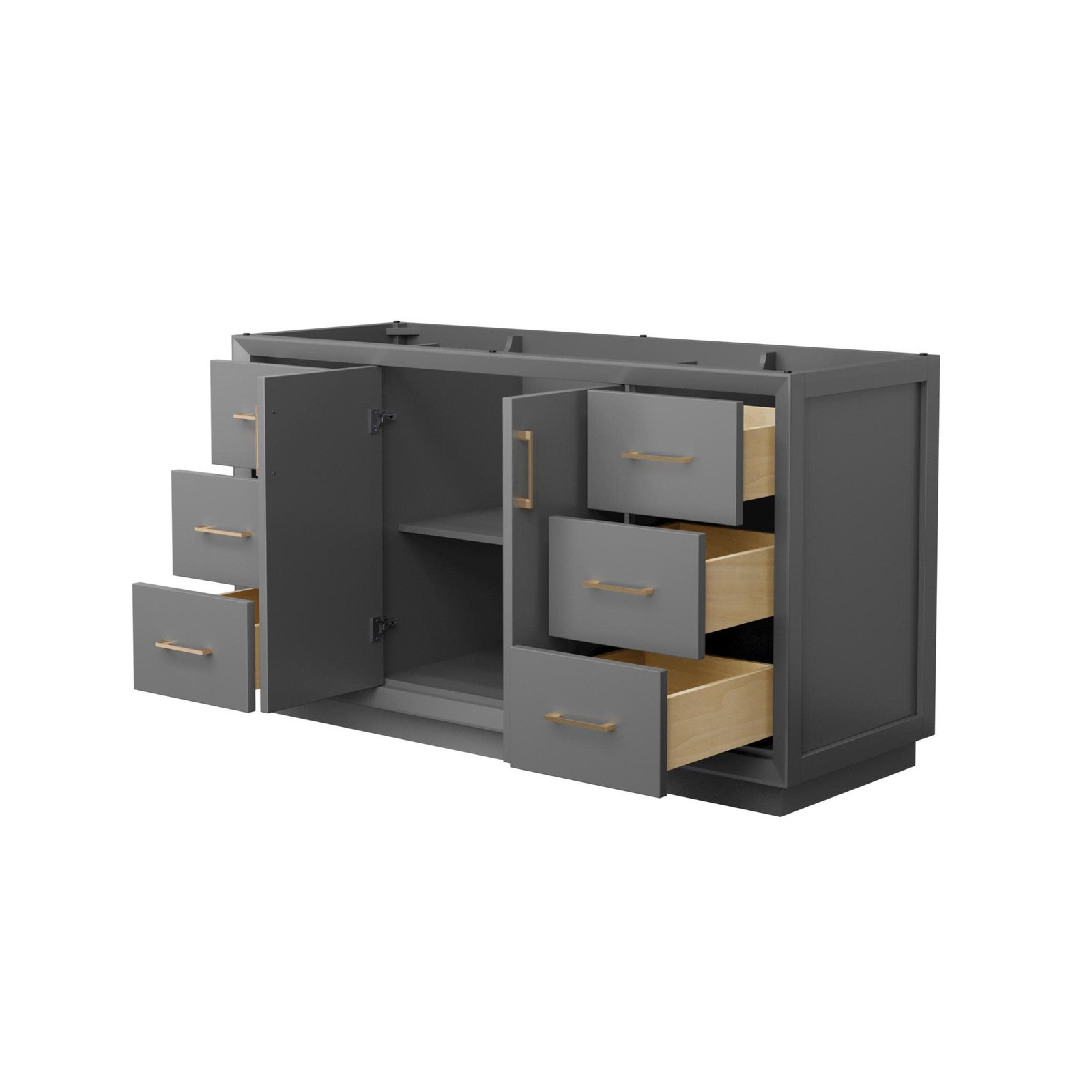 Wyndham Collection WCF414160S-CXSXX-MXX Strada 59″ Single – Dark Gray / Matte