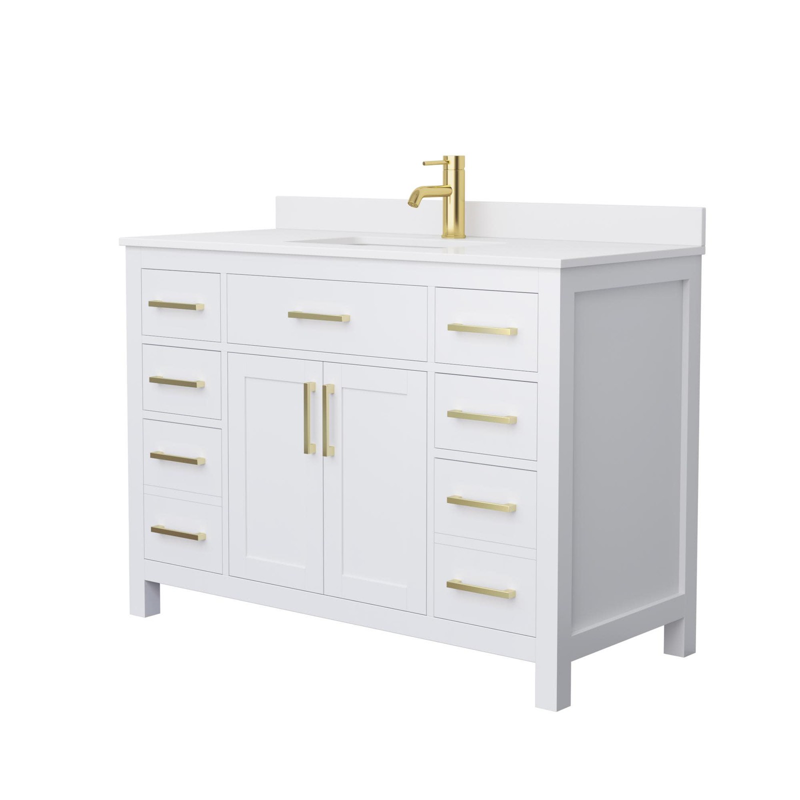 Wyndham Collection WCG242448S-UNSMXX Beckett 48″ – White / White Cultured Marble