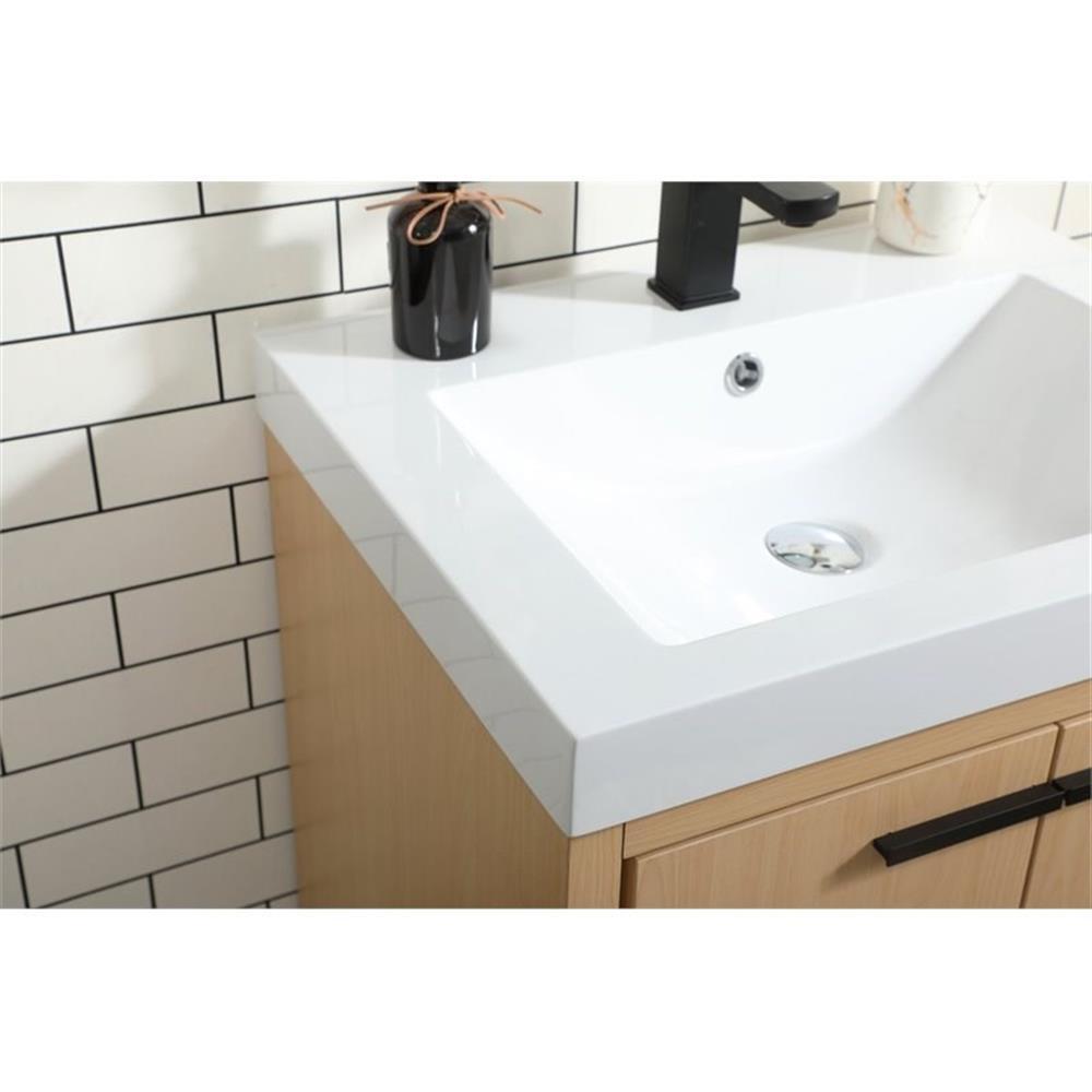 Elegant Decor Wyatt 24″ Aluminum Alloy and MDF Single Bathroom Vanity in Maple