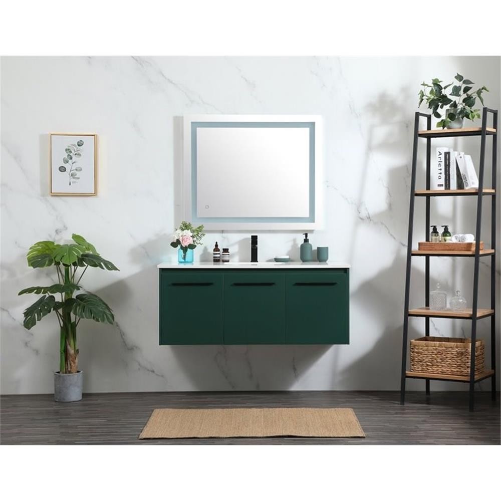 Elegant Decor Penn 48″ Aluminum Alloy MDF Single Bathroom Vanity in Green