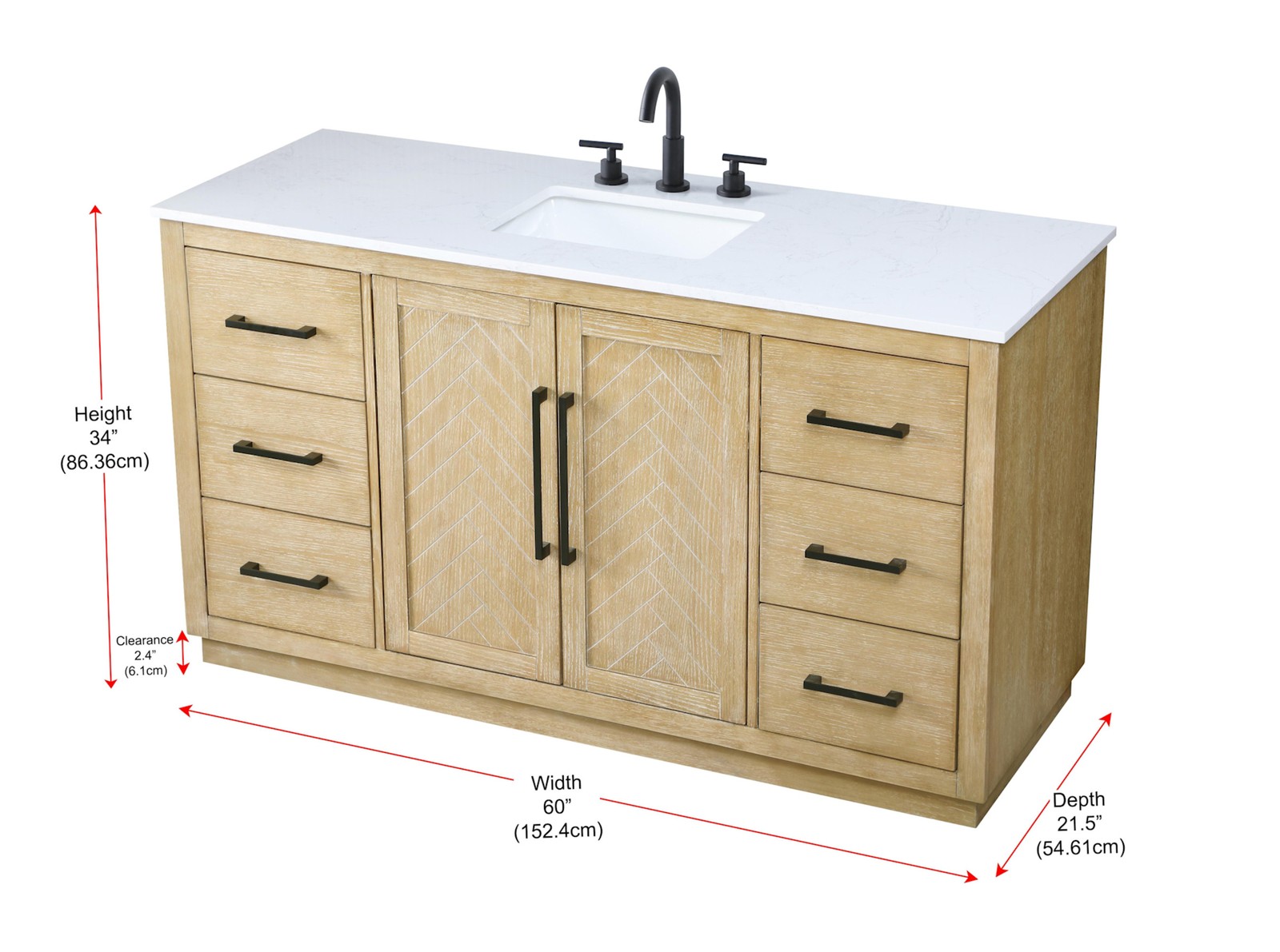 Elegant Lighting VF29060 Chase 60″ – Hazel Oak