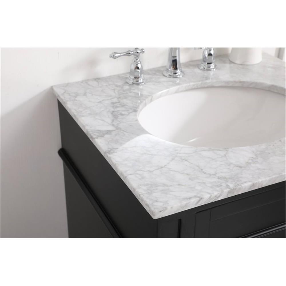 Elegant Decor Park Avenue 24″ Solid Wood & Metal Single Bathroom Vanity in Black