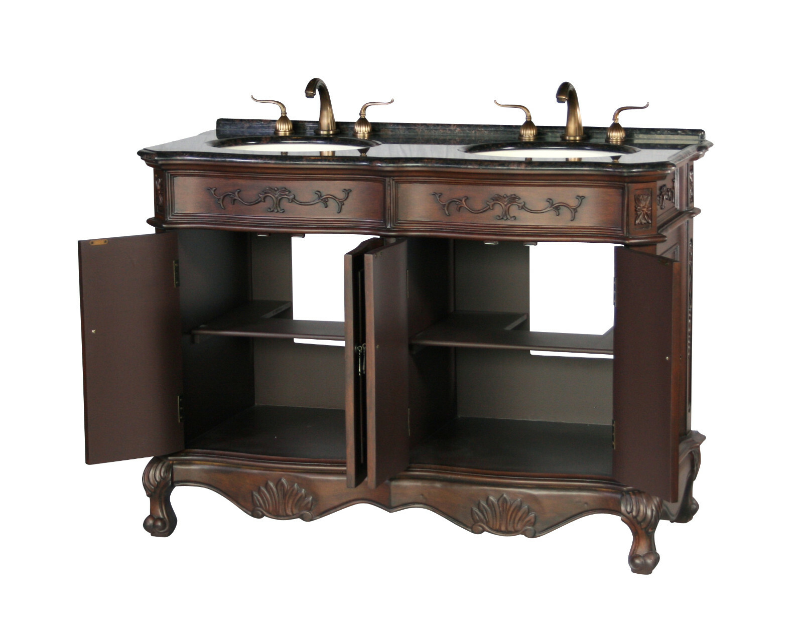 50-Inch Antique Style Double Sink Bathroom Vanity Model 5000-BN
