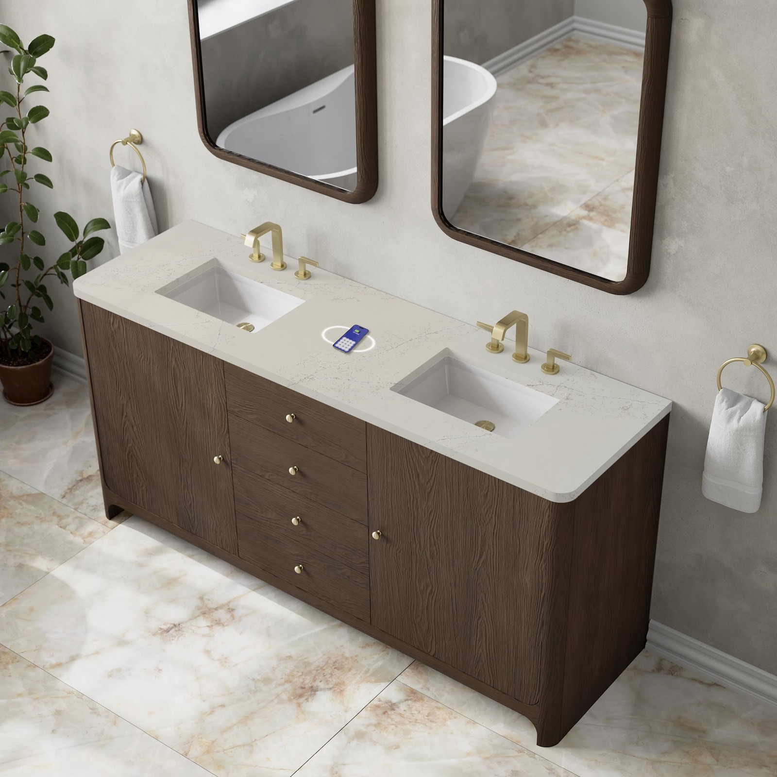 James Martin Vanities D125-V72-FSFR Gracyn 72″ – Sable