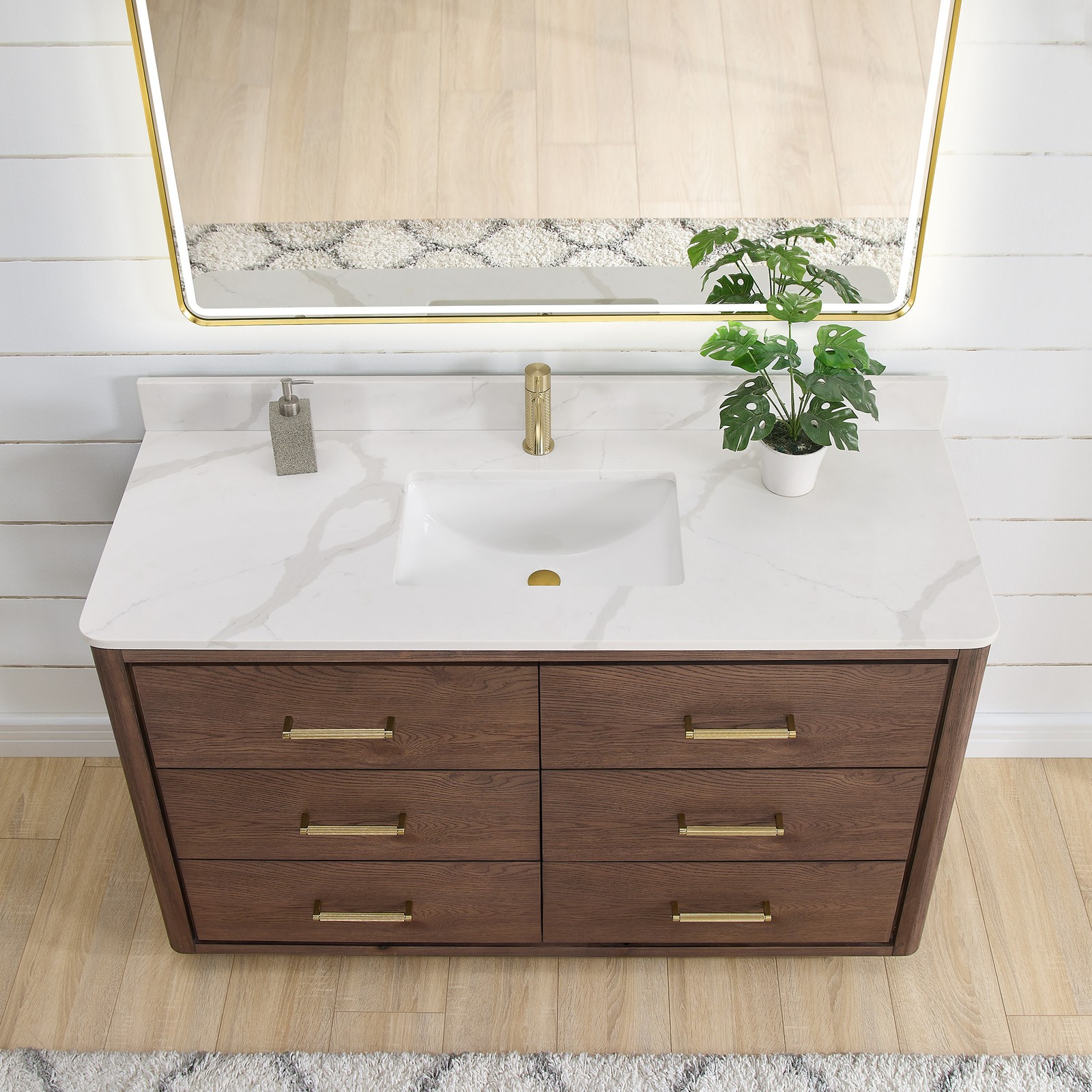 Miseno MV-NM-706555 Porto 54″ – Aged Natural Oak / Fish Maw White