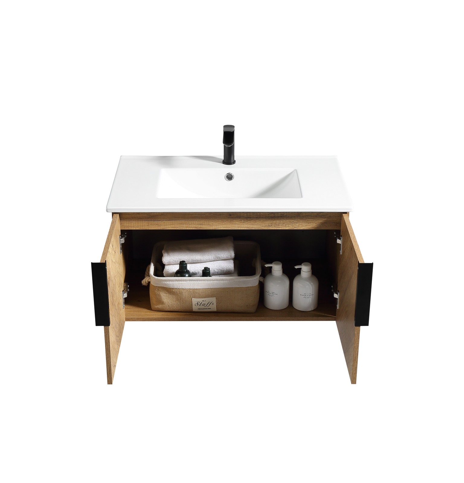 36 Inch Bathroom Vanity Without Sink Golden Oak MDF