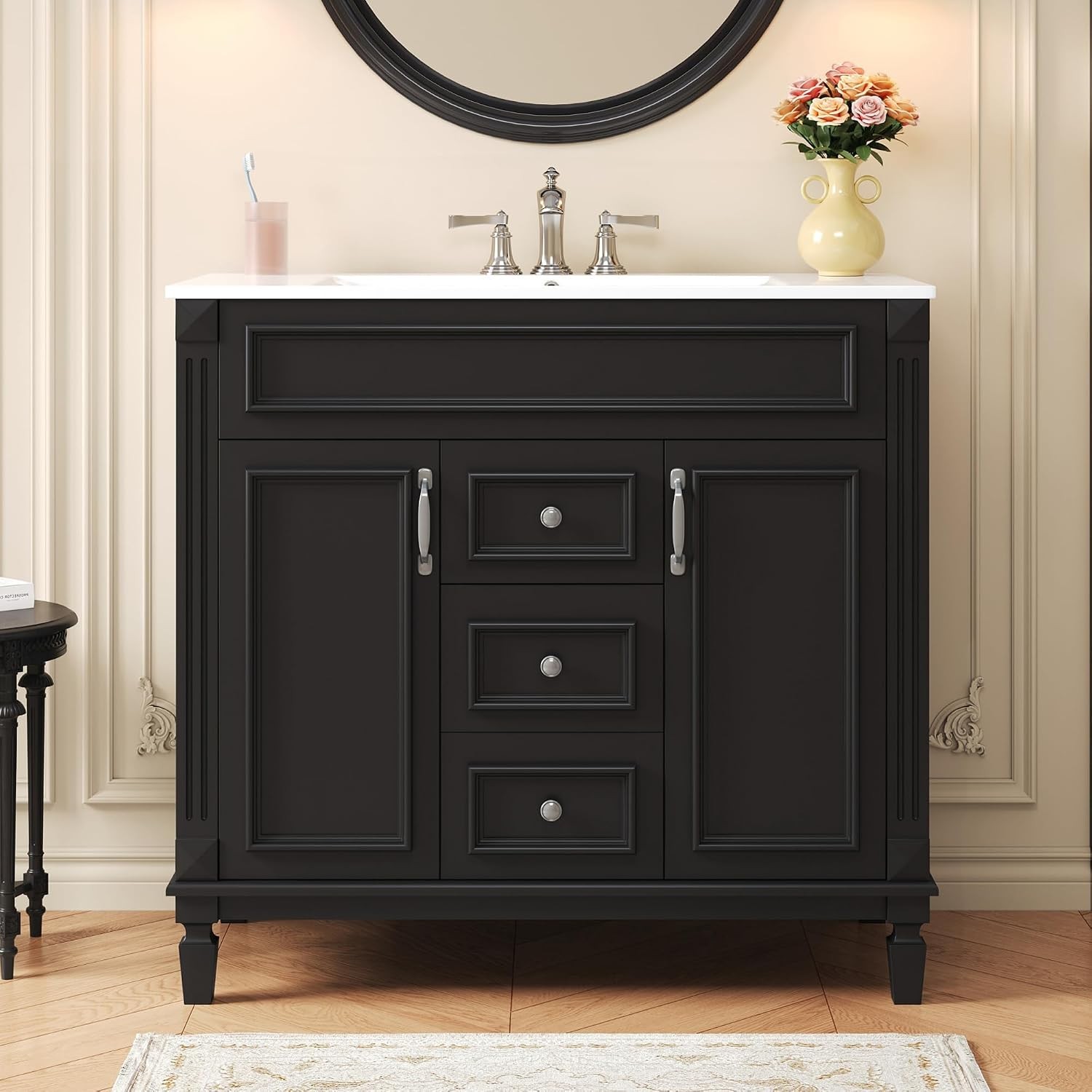 36″ Bathroom Vanity W/ Sink 36 inch Bathroom Vanity Storage Cabinet W/ Matching