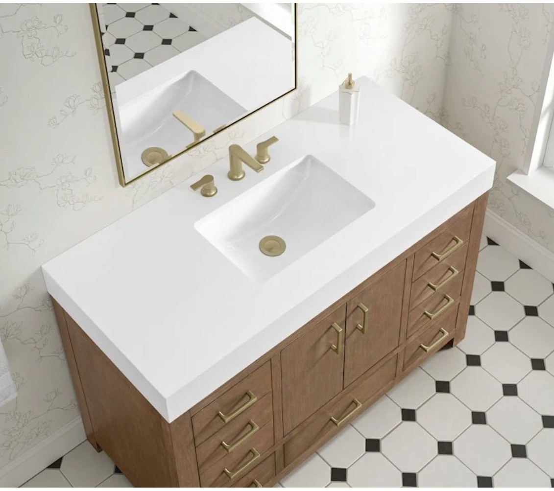 Pick Up Only MISENO Alanya 48″ Freestanding Single Basin Cabinet + Sink, Damaged