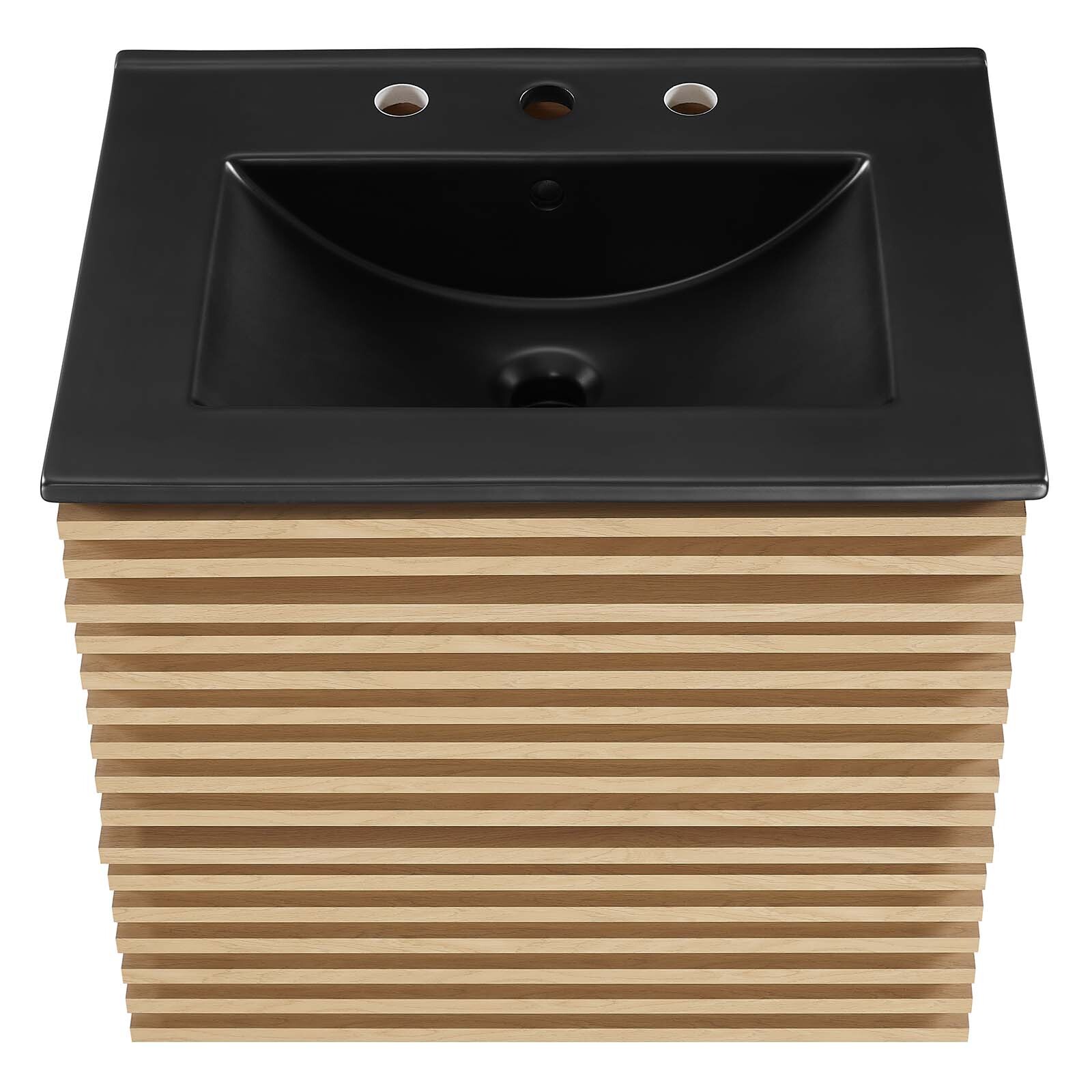Modway Render 24″ Wall-Mount Bathroom Vanity in Oak Black