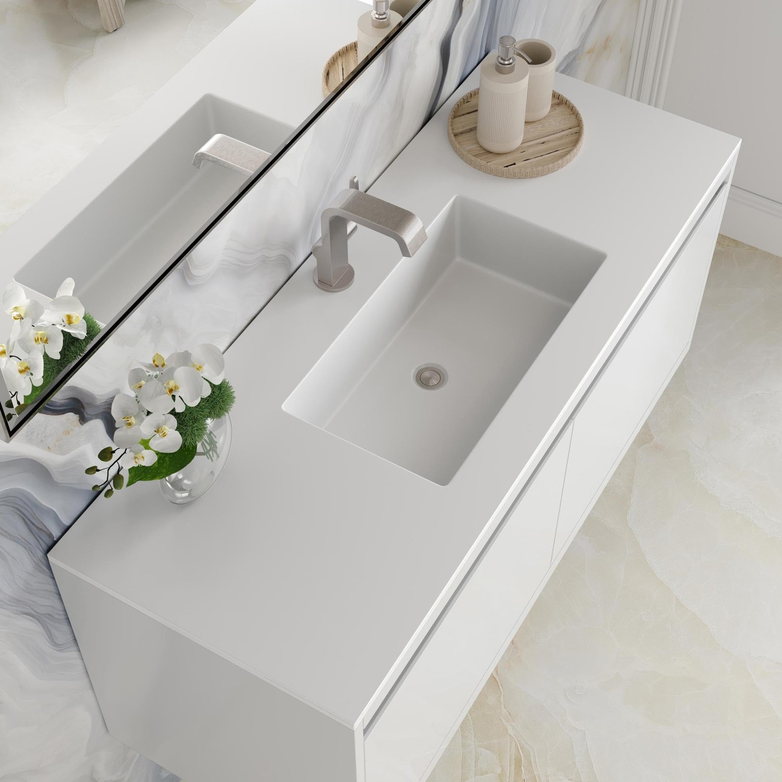 James Martin Vanities 805-V47.3-GW Mantova 48″ Wall Mounted Single Basin Poplar