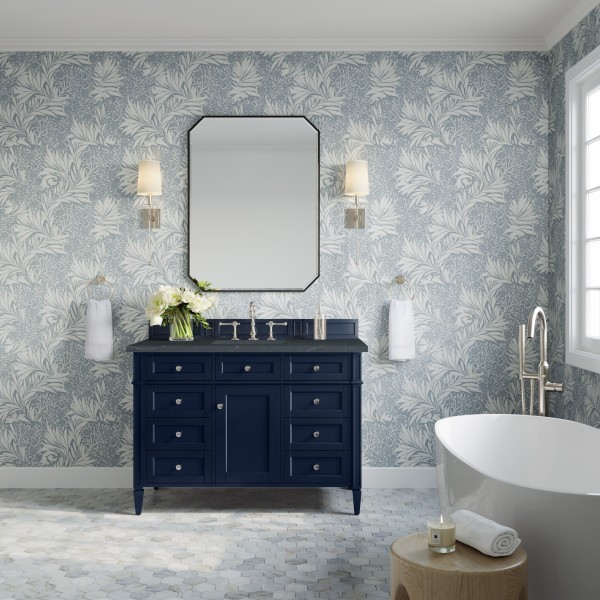 48″ James Martin Brittany 650-V48-VBL-3CSP Vanity Cabinet Charcoal Soapstone Top