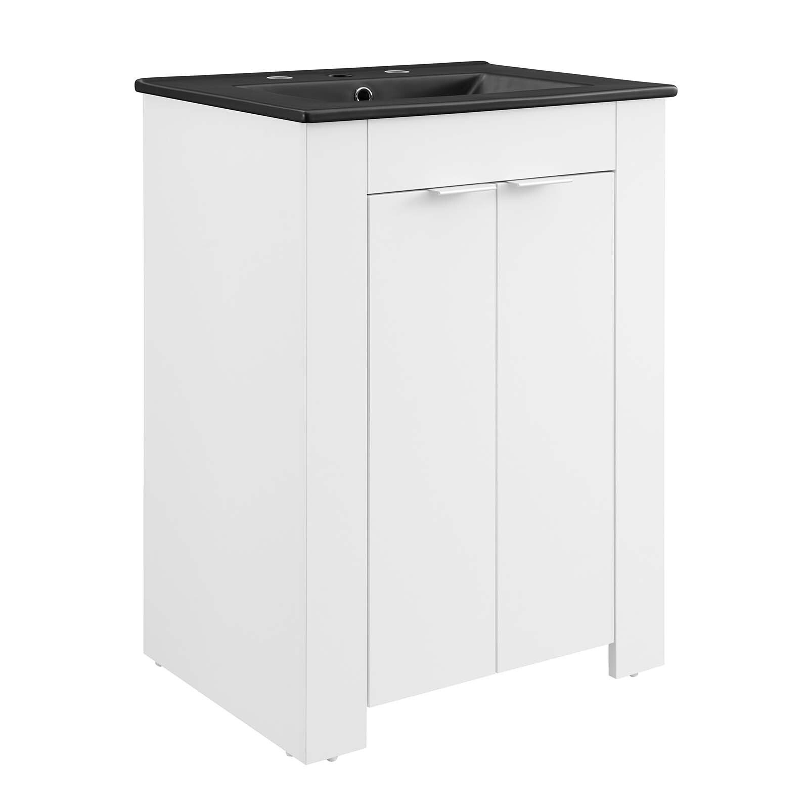 Modway Maybelle 24″ Bathroom Vanity In White Black