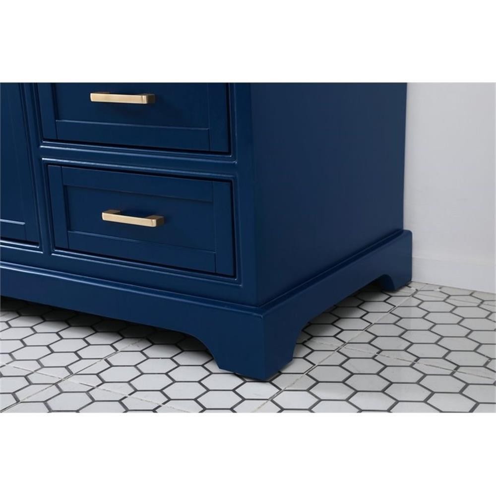 Elegant Decor Americana 60″ Metal MDF Marble Single Bathroom Vanity in Blue