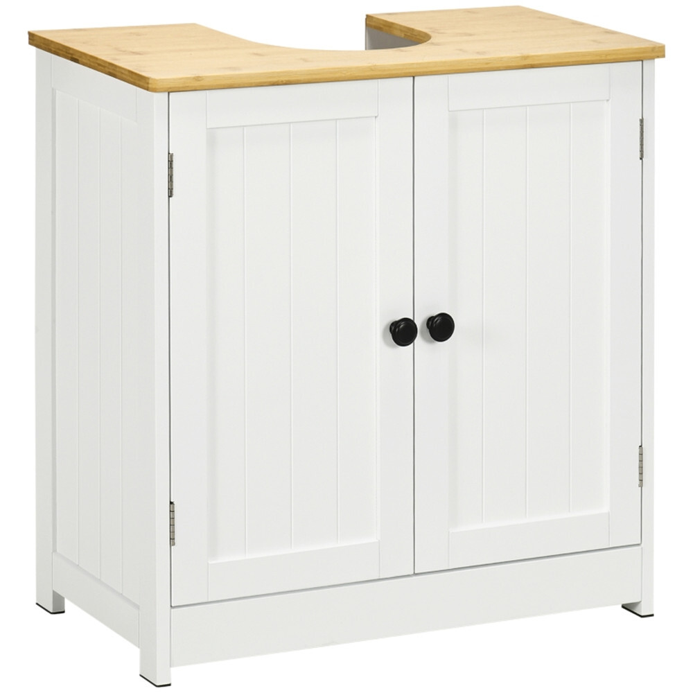 Bathroom Vanity Cabinet White Vessel Countertop Sink Cabinet w Doors Dark Walnut