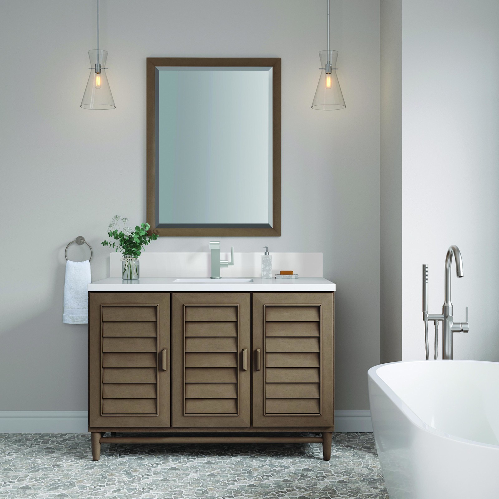 James Martin Vanities 620-V48-1WZ Portland 48″ Single Basin Wood – Wood