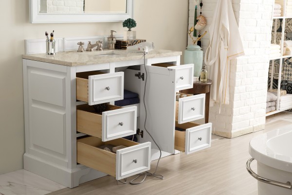 48″ James Martin De Soto 825-V48-BW-3TJR Vanity Cabinet Tajnar Eclos Top