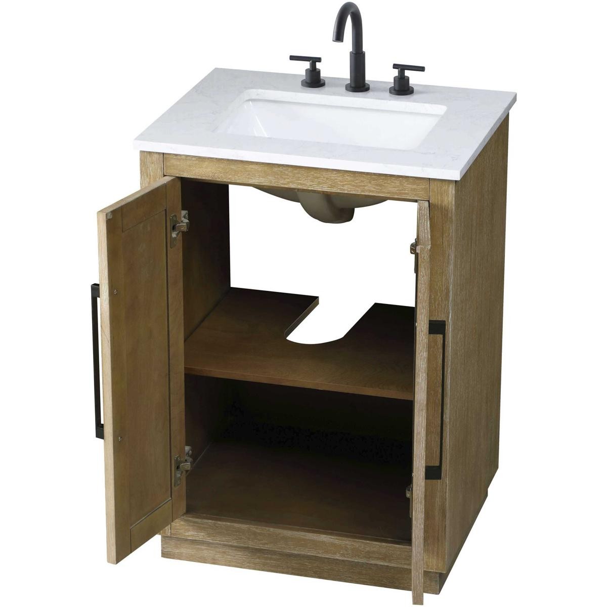 Elegant Lighting VF29024LO Chase 24 X 34 inch Linen Oak Bathroom Vanity Cabinet