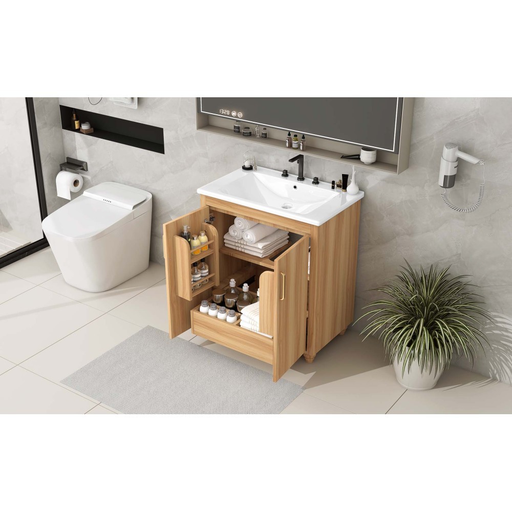 30″ Bathroom Vanity with Sink Combo Multi-functional Bathroom Cabinet with Doors