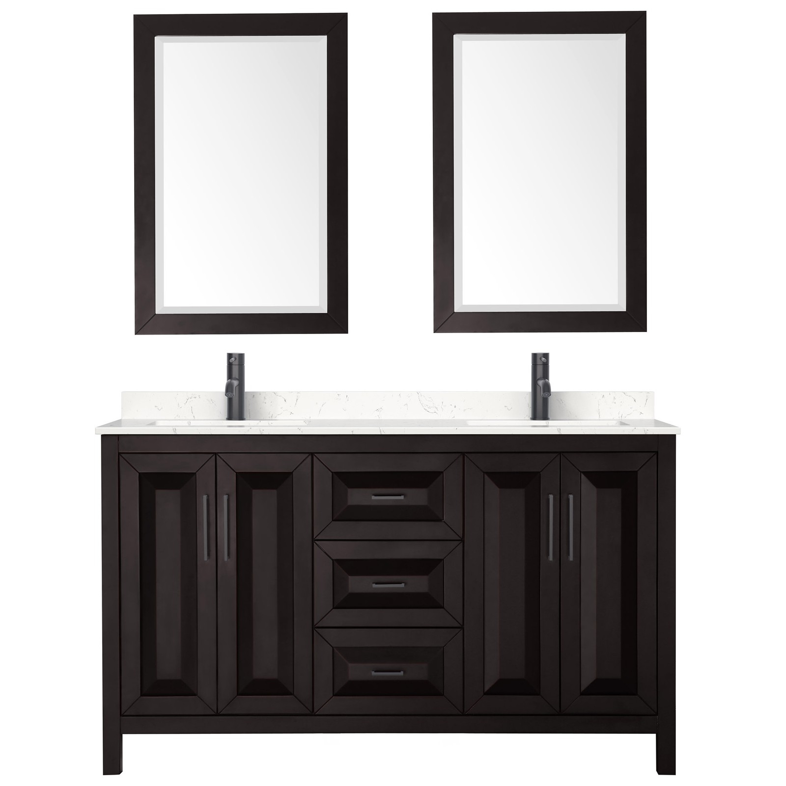 Wyndham Collection WCV252560D-VCA-M24 Daria 60″ – Dark Gray / White Cultured